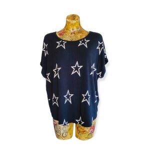 Buffalo David Bitton tshirt XLARGE black stars short sleeve loose fit top